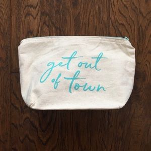 “Get Out Of Town” Canvas Toiletry / Make Up Bag